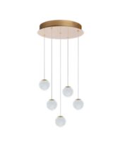 AZZARDO lampa wisząca EDEM 5 ROUND złota