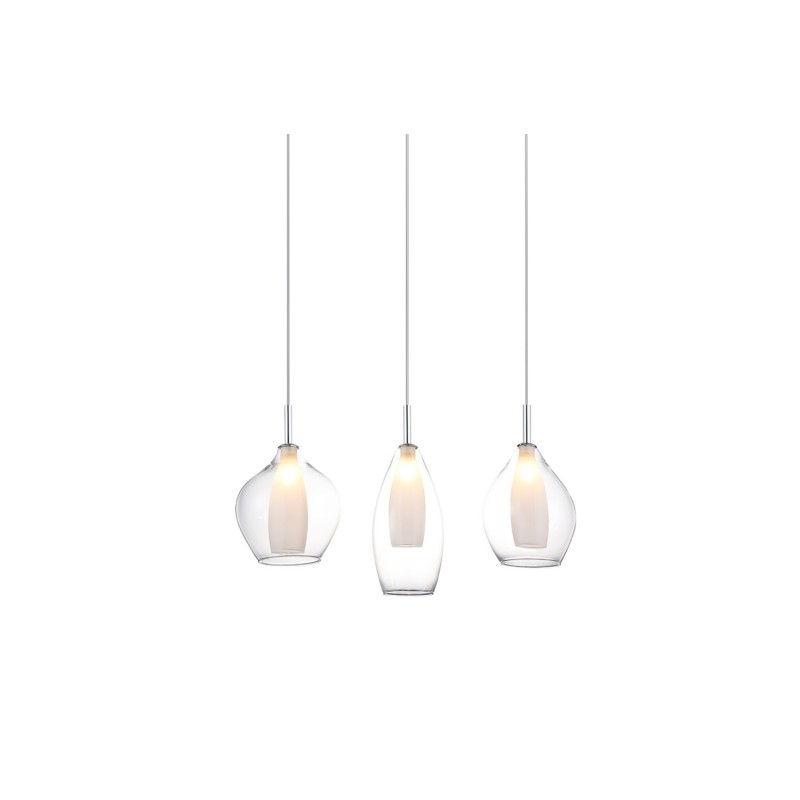 AZZARDO lampa wisząca AMBER MILANO 3 transparentna - obrazek 3