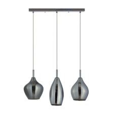 AZZARDO lampa wisząca AMBER MILANO 3 chromowana