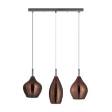 AZZARDO lampa wisząca AMBER MILANO 3 miedziana