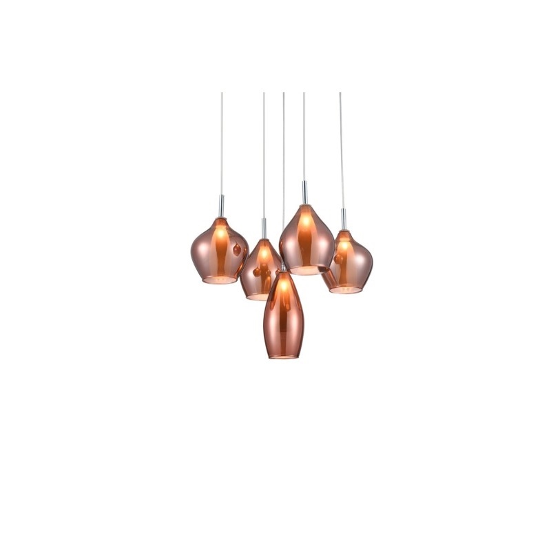 AZZARDO lampa wisząca AMBER MILANO 5 miedziana - obrazek 3
