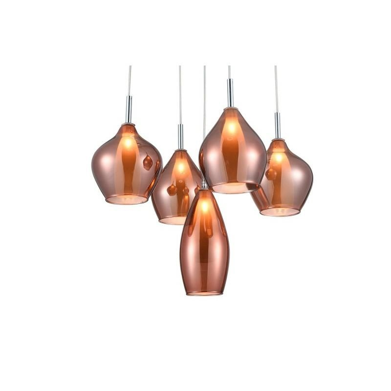 AZZARDO lampa wisząca AMBER MILANO 5 miedziana - obrazek 4