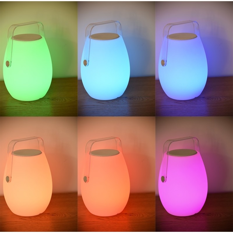 AZZARDO lampa biurkowa BOOMBOX MEDIUM RGBW z pilotem biała - obrazek 6