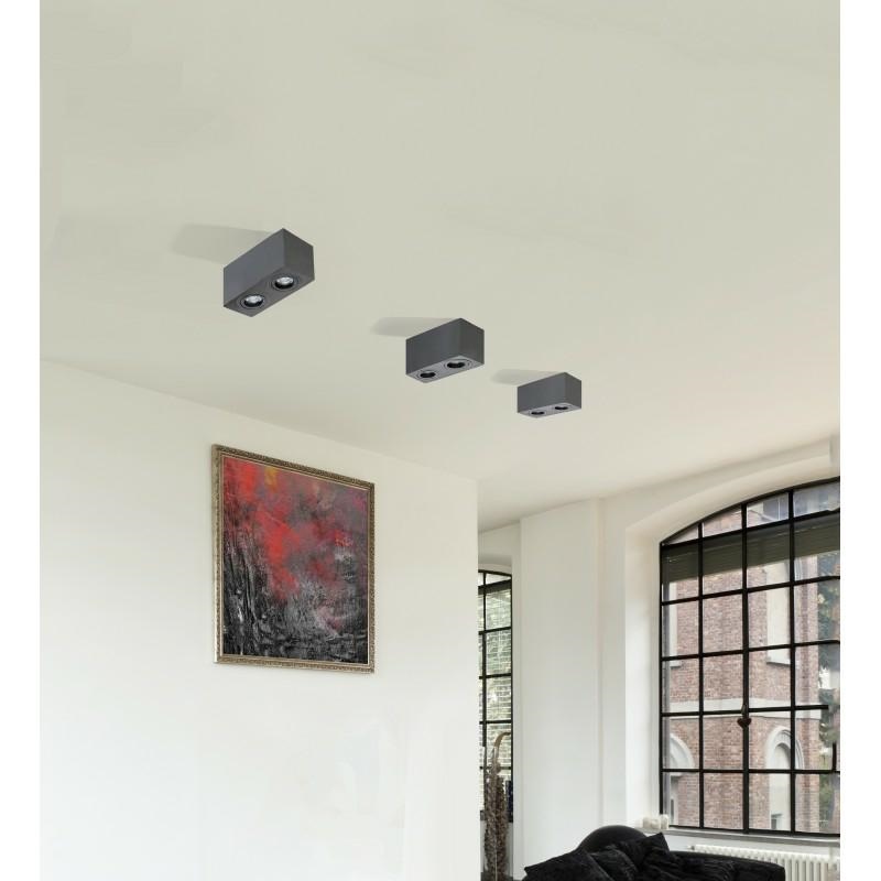 AZZARDO lampa sufitowa / plafon BRANT 2 SQUARE czarna - obrazek 3