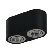 AZZARDO lampa sufitowa / plafon BRANT 2 czarna / chromowana