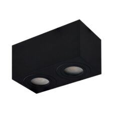 AZZARDO lampa sufitowa / plafon BRANT 2 SQUARE IP44 czarna