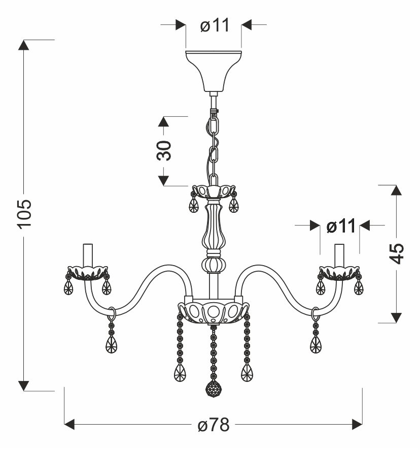 Cristallo lampa wisząca chromowy 10x40W E14 transparentny - obrazek 4