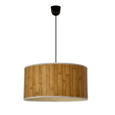 Timber lampa wisząca czarny 1x60W E27 abażur sosnowy