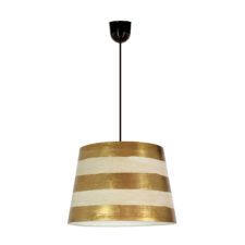 Americano 3 lampa wisząca czarny 35 1x60W E27 abażur beżowo złoty