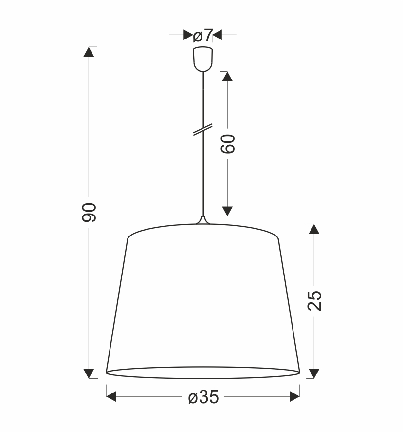 Americano 2 lampa wiszaca czarny 35 1x60W E27 abażur srebrny - obrazek 3