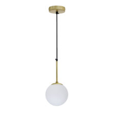 Pompei lampa wisząca mosiądz 1x40W E27 klosz biały 15cm