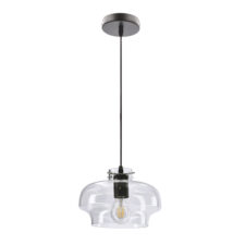 CONISSIMO lampa wisząca czarny 1x40W E27 klosz bezbarwny
