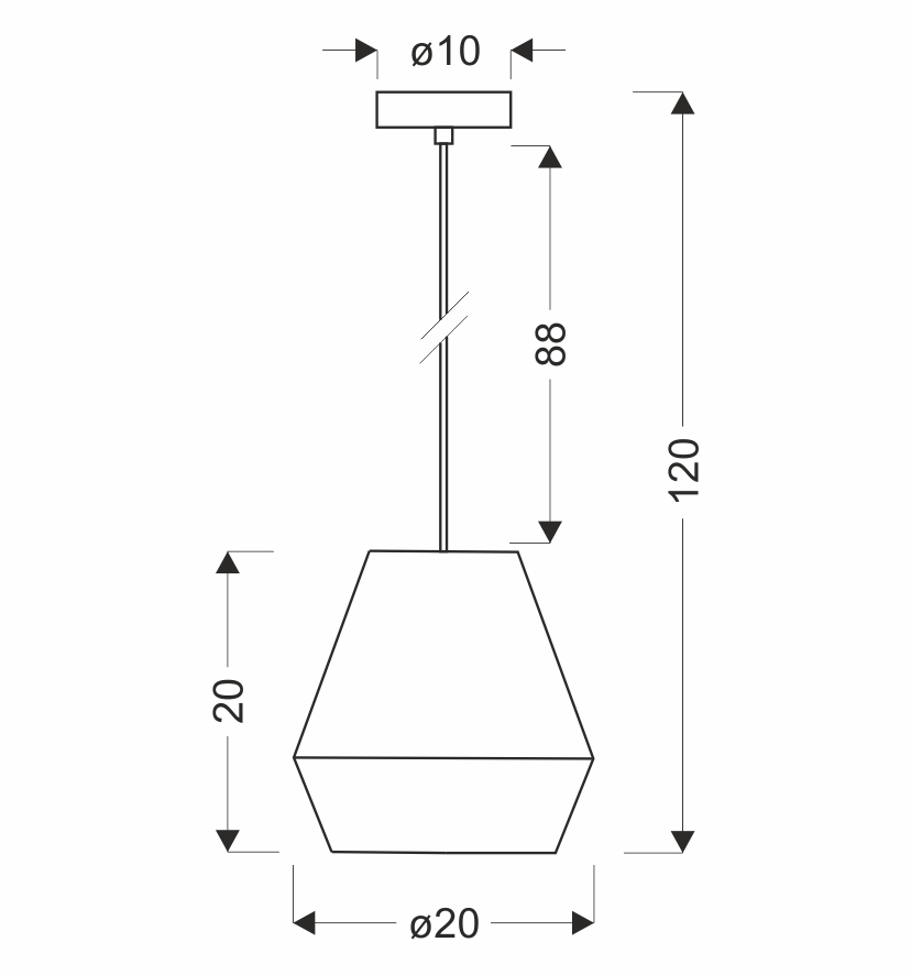 ETNOS lampa wisząca czarny 1x40W E27 klosz beżowy - obrazek 3