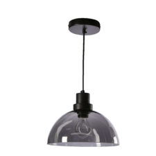 BARCA lampa wisząca czarny 1x40W E27 klosz dymiony
