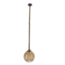 SHEDON lampa wisząca czarny+beżowy 1x40 E27 klosz brązowy