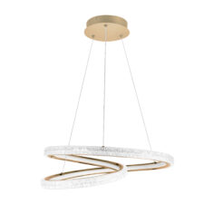 ELIO lampa wisząca złoty 32W LED 3000, 4500, 6500K kryształki bezbarwne
