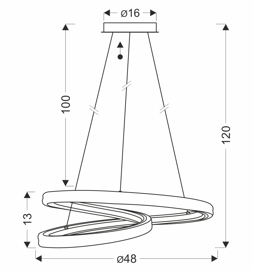ELIO lampa wisząca złoty 32W LED 3000, 4500, 6500K kryształki bezbarwne - obrazek 4
