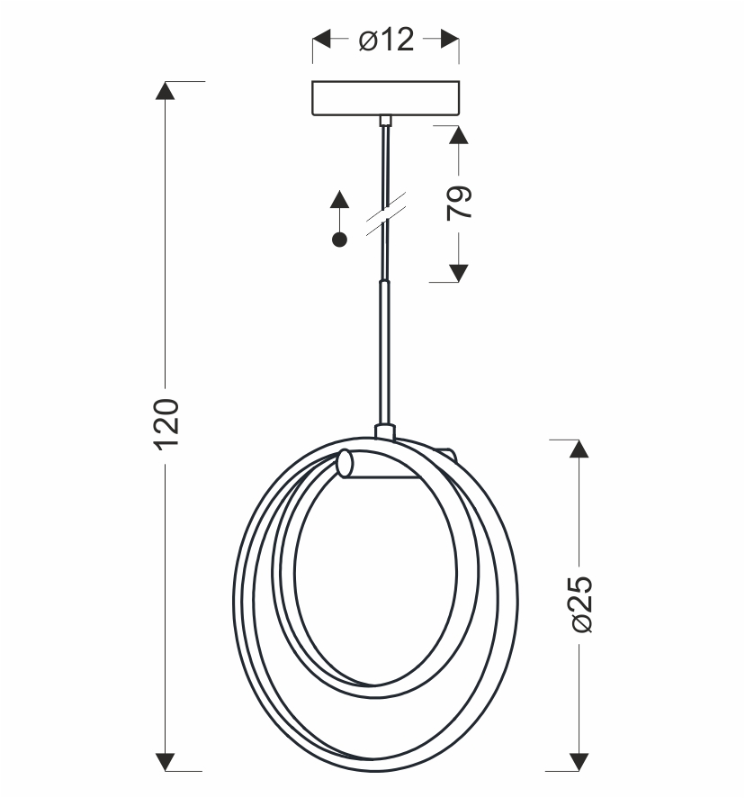 CROMA lampa wisząca czarny+chromowy 15W LED 3000, 4000, 6000K osłonka biała - obrazek 3