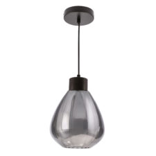 MONTE lampa wisząca czarny 1x40W E27 klosz dymiony
