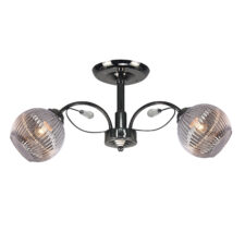 CROMAT lampa sufitowa czarny perłowy 2x40W E27 klosz grafitowy