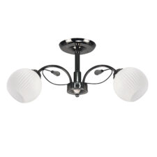 NEROS lampa sufitowa czarny perłowy 2x40W E27 klosz biały