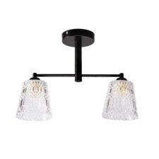 KAIR lampa wisząca czarny 2x40W E27 klosz bezbarwny