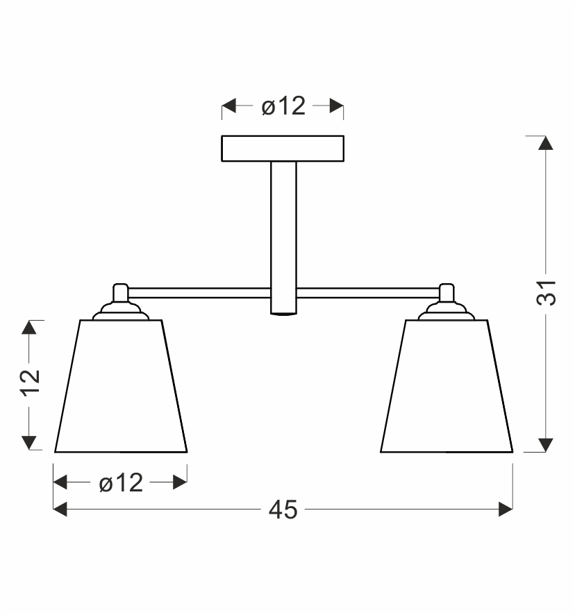 KAIR lampa wisząca czarny 2x40W E27 klosz bezbarwny - obrazek 3