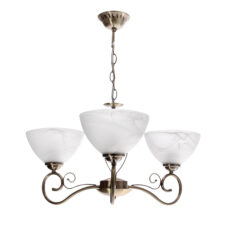 HORIZON lampa wisząca patynowy 3x40 E27 klosz biały