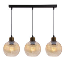 VALOR lampa wisząca czarny +złoty 3x40W E27 klosz bursztynowy