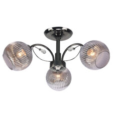 CROMAT lampa sufitowa czarny perłowy 3x40W E27 klosz grafitowy