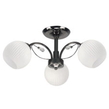 NEROS lampa sufitowa czarny perłowy 3x40W E27 klosz biały