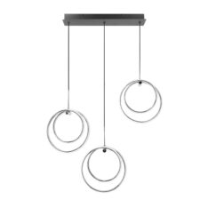 CROMA lampa wisząca czarny+chromowy 3x12W LED 3000, 4000, 6000K osłonka biała