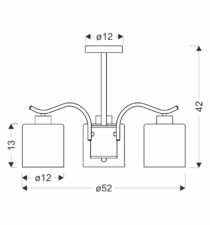 VISTO lampa wisząca czarny 3x40W E27 klosz bursztynowy
