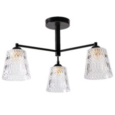 KAIR lampa wisząca czarny 3x40W E27 klosz bezbarwny