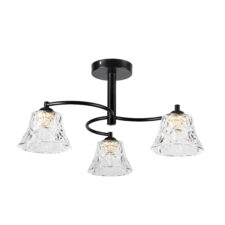 SUDAN lampa wisząca czarny 3x40W E27 klosz bezbarwny
