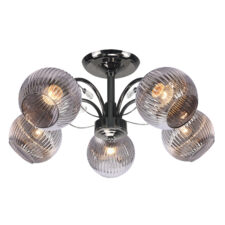 CROMAT lampa sufitowa czarny perłowy 5x40W E27 klosz grafitowy