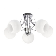 TARTINE lampa sufitowa chromowy 5x40W E27 klosz biały