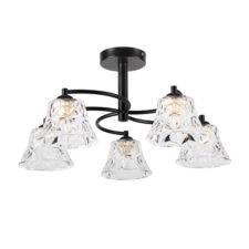 SUDAN lampa wisząca czarny 5x40W E27 klosz bezbarwny
