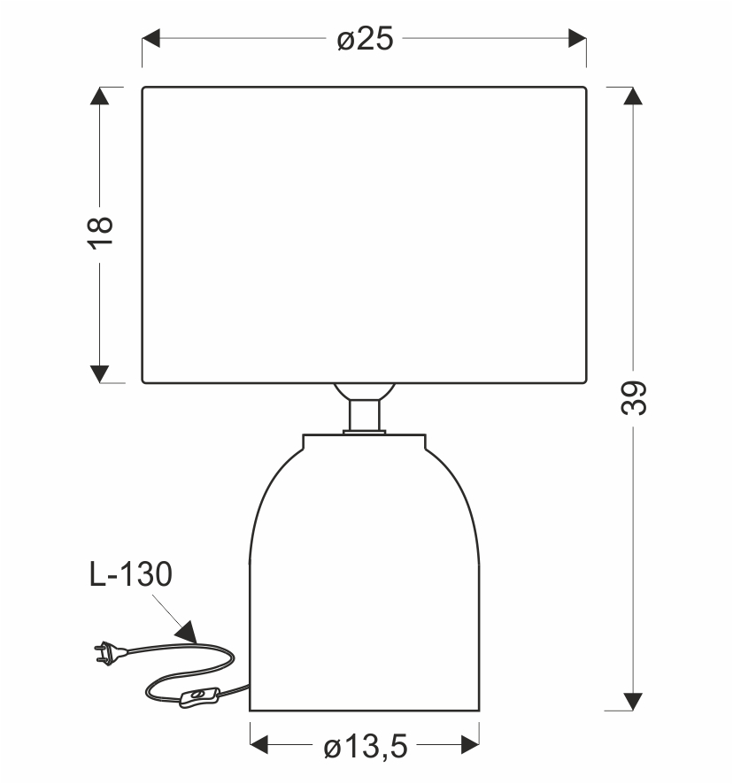 TAFLA lampka stołowa ceramiczna beżowy 1x40W E27 abażur kość słoniowa - obrazek 3