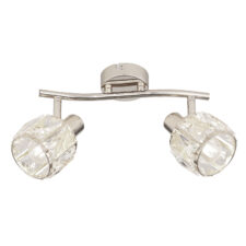 Dubai lampa sufitowa listwa chromowy 2x40W E14 klosz chromowy kryszt transp