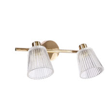BARON lampa sufitowa listwa złoty 2x40W G9 klosz bezbarwny
