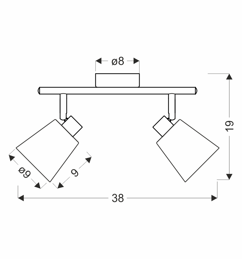 BARON lampa sufitowa listwa złoty 2x40W G9 klosz bezbarwny - obrazek 3