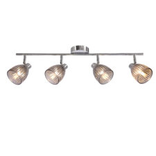 JEFFREY lampa sufitowa listwa chromowy 4x40W G9 klosz dymiony