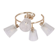 BARON lampa sufitowa spirala złoty 4x40W G9 klosz bezbarwny