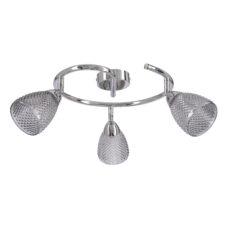 ESTELLO lampa sufitowa spirala chromowy 3x40W G9 klosz dymiony