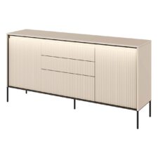 Komoda 2D3S z oświetleniem beż piaskowy/czarny TREND TR01