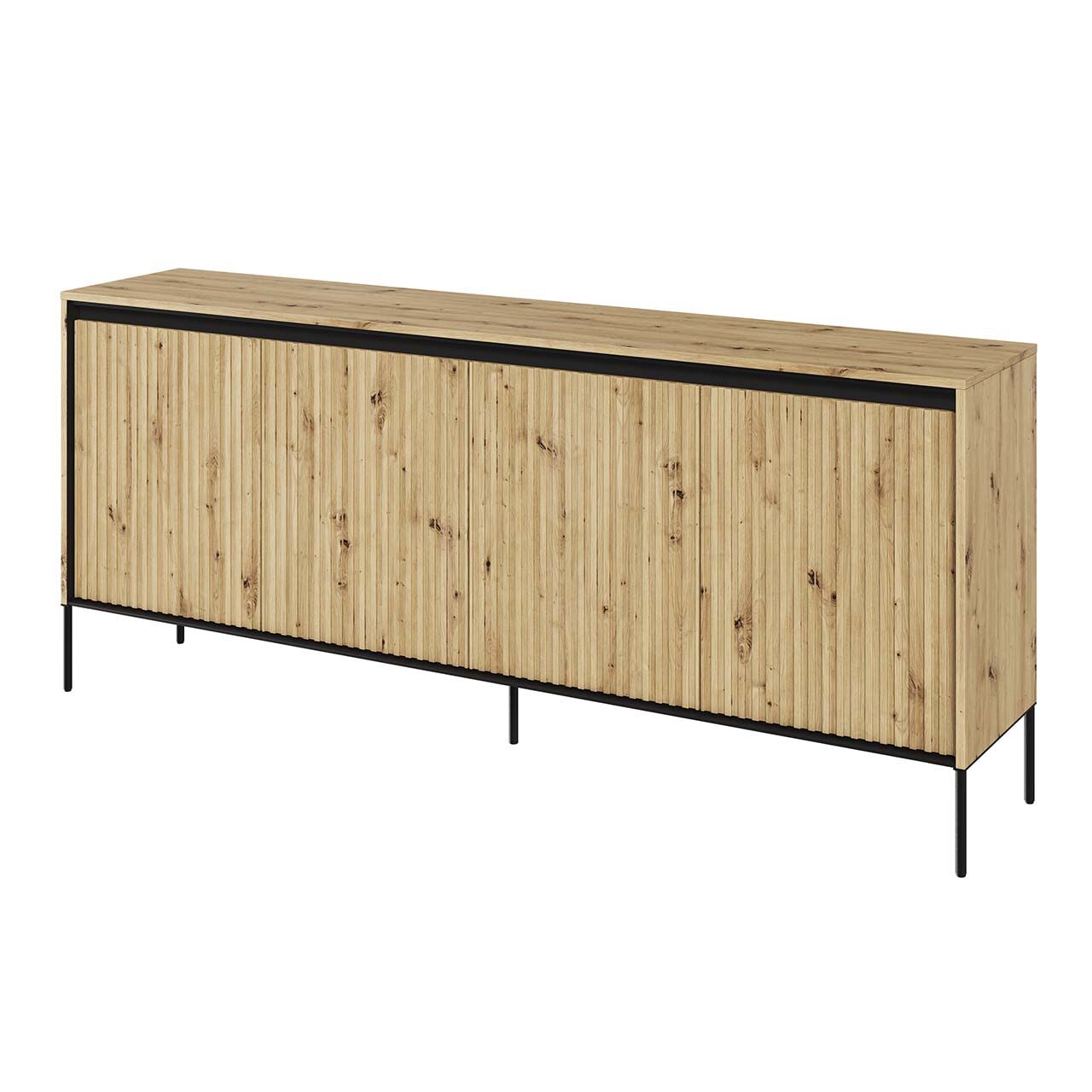 Komoda 4D z oświetleniem dąb artisan/czarny TREND TR04 - obrazek 3
