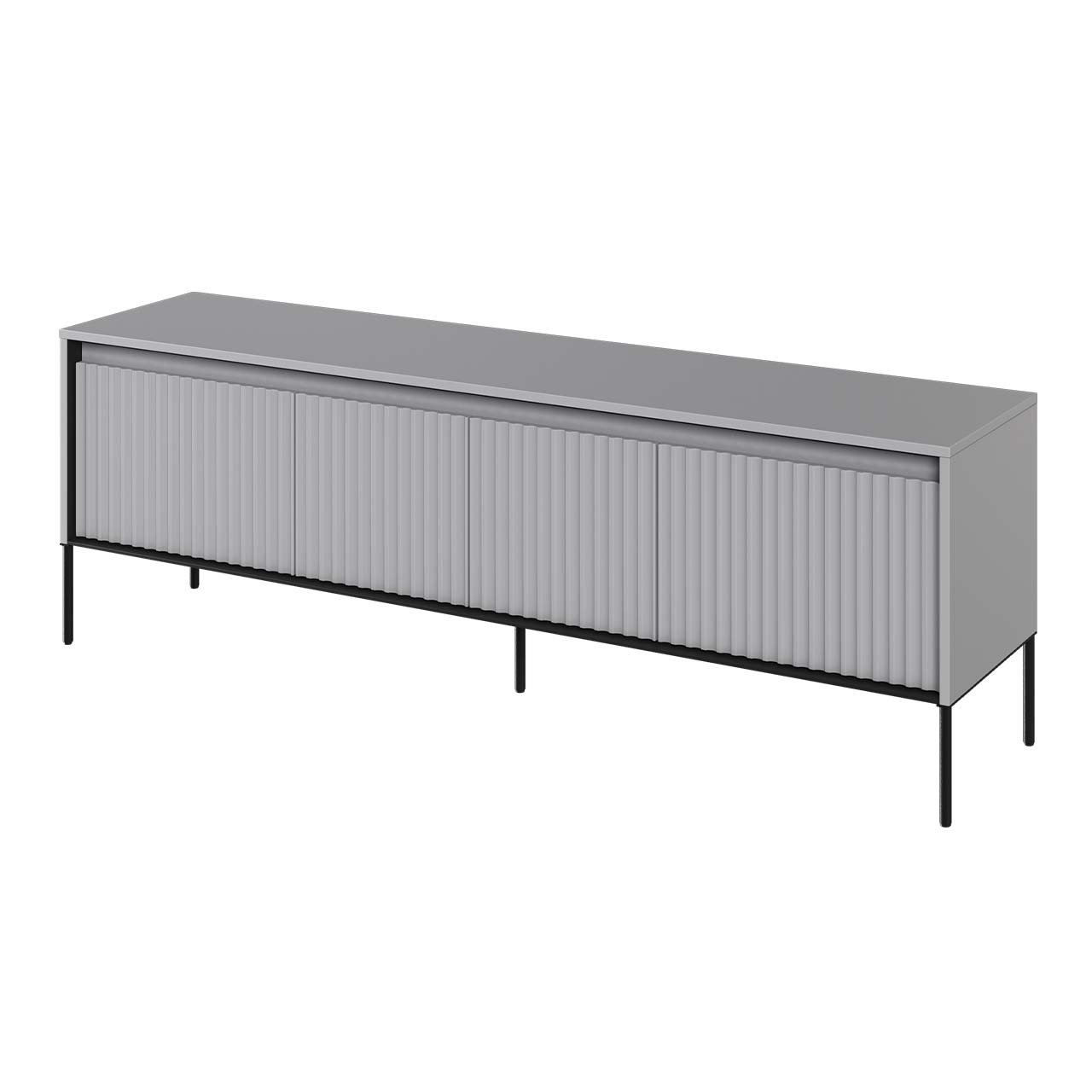 Komoda RTV 166 z oświetleniem szary/czarny TREND TR05 – funkcjonalna zabudowa TV z frontem MDF i światłem LED - obrazek 3