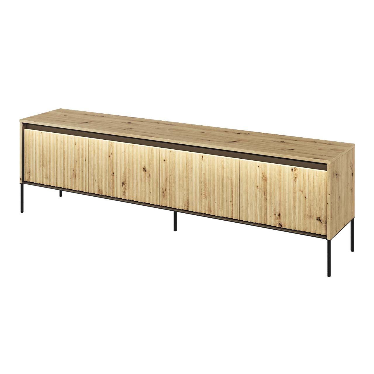 Komoda RTV 192 z oświetleniem dąb artisan/czarny TREND TR06