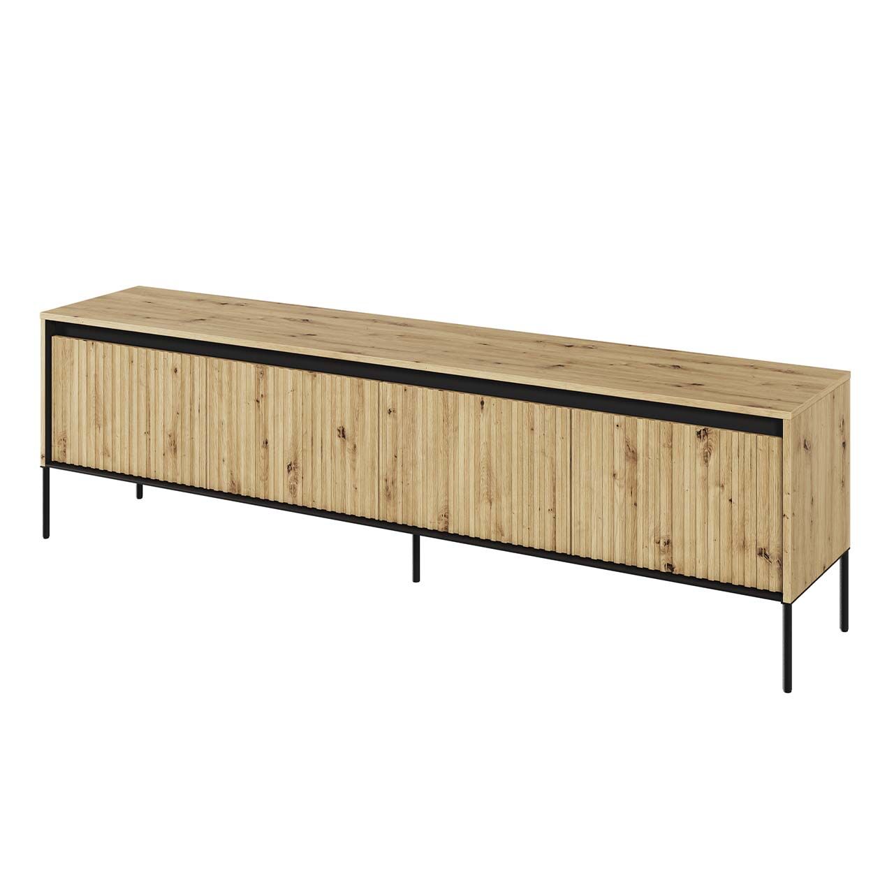 Komoda RTV 192 z oświetleniem dąb artisan/czarny TREND TR06 - obrazek 3